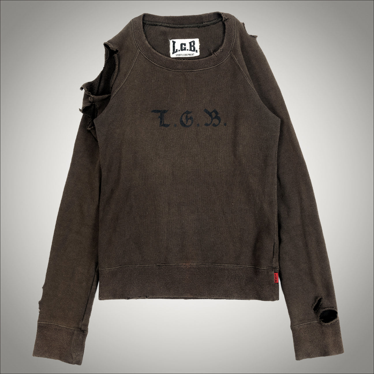 LGB:BROWN DESTROYED LONGSLEEVE – :ANOMALIE_