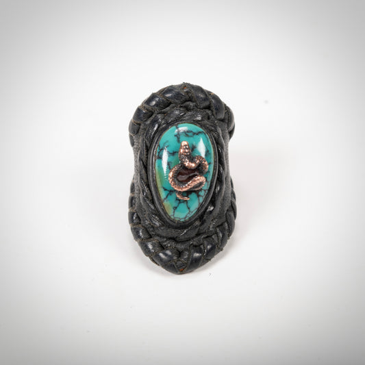 14TH ADDICTION:SNAKE TURQUOISE RING