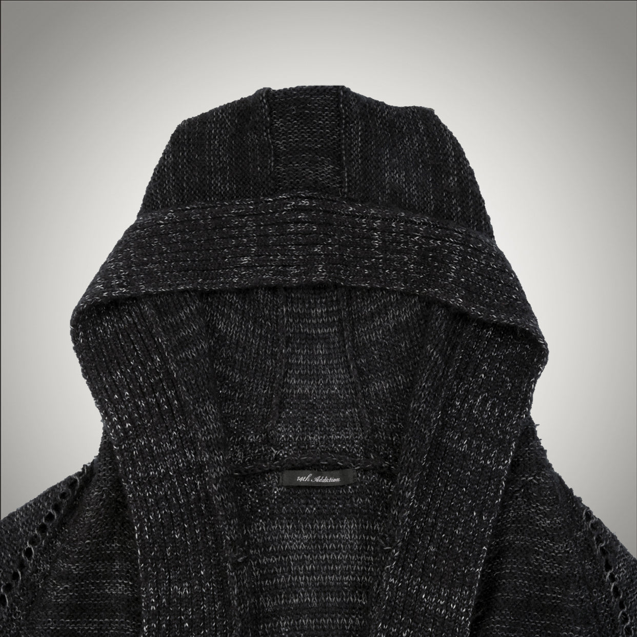 14TH ADDICTION:KNITTED HOODED CARDIGAN