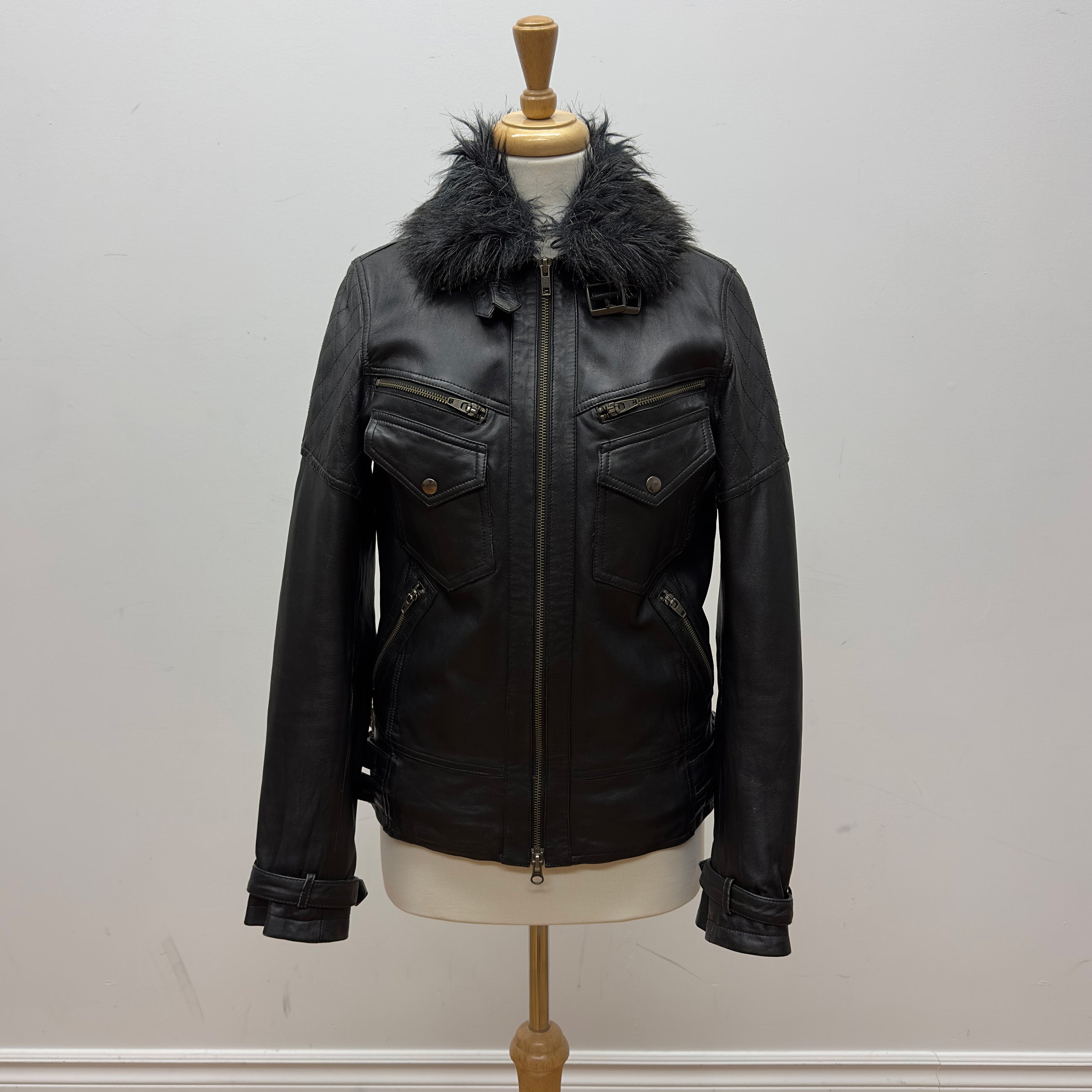 JACKROSE:BLACK COW FUR JACKET