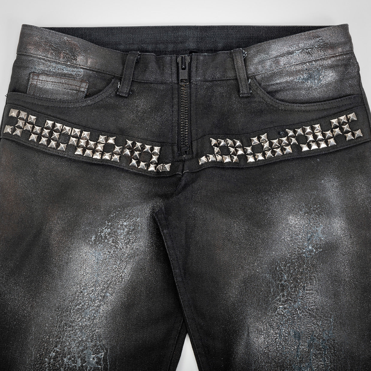 VERONICA:WAXED STUDDED BELL BOTTOM