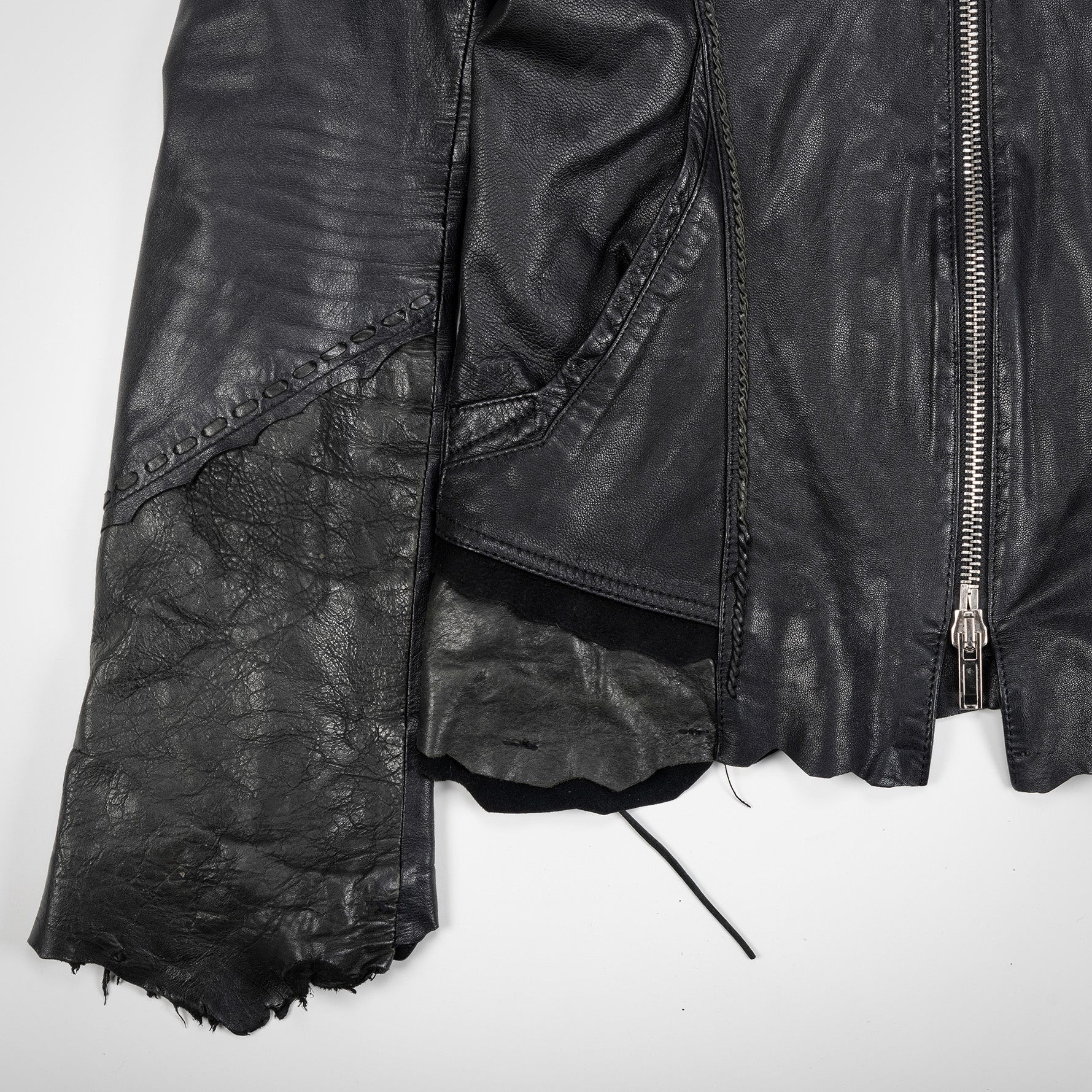 NATSUKO:HOODED LEATHER JACKET