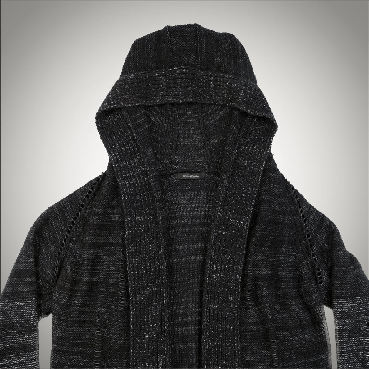 14TH ADDICTION:KNITTED HOODED CARDIGAN