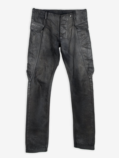 WAXED CARGO PANTS