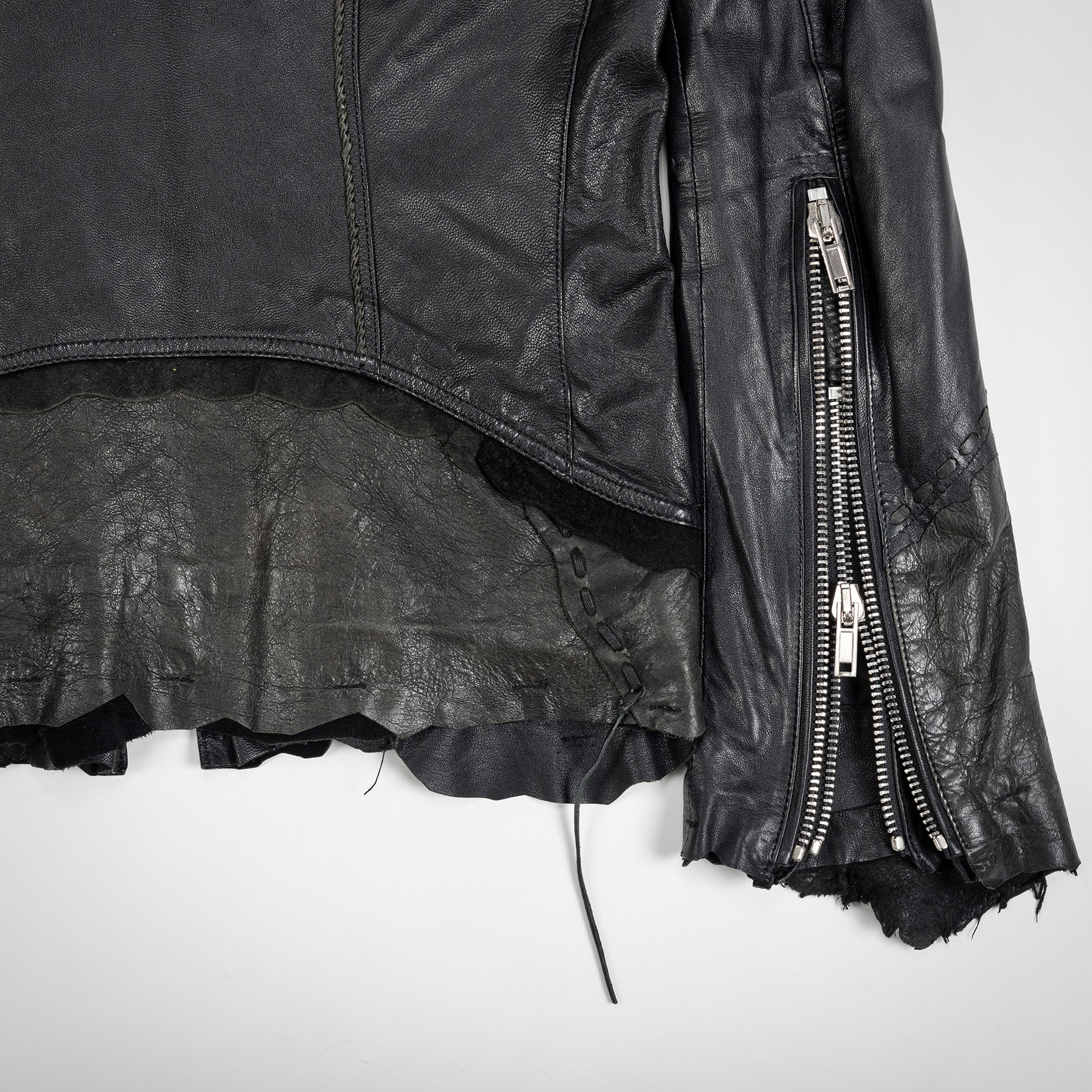 NATSUKO:HOODED LEATHER JACKET