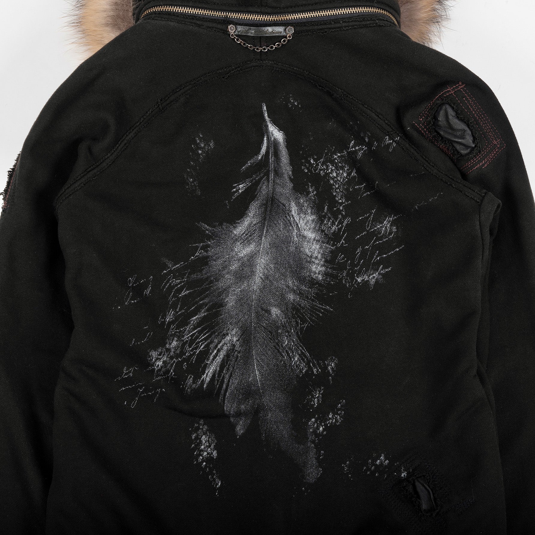 トップス 14th addiction cross leather fur hoodie Cross Hoodie Black – 14th Addiction