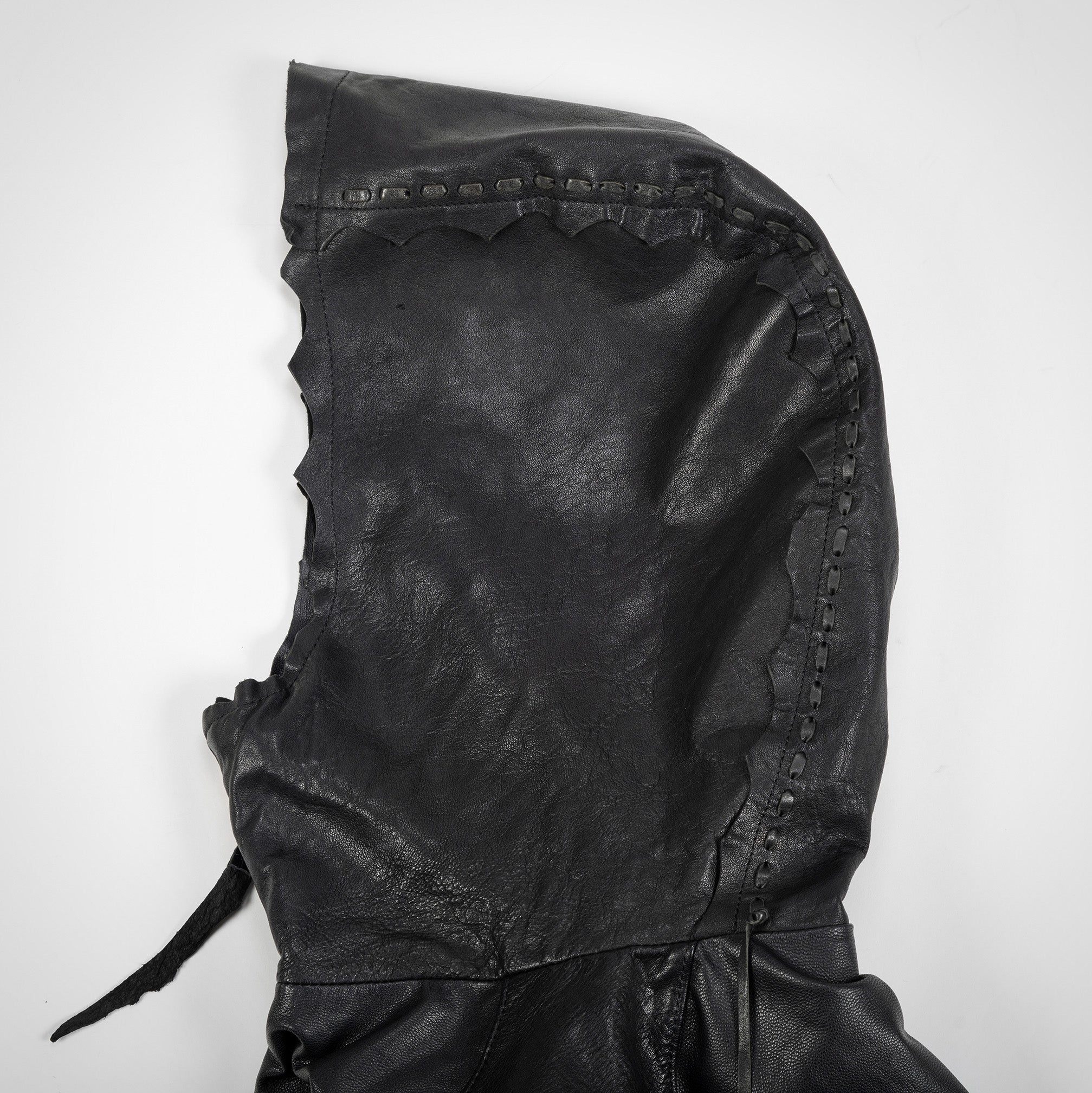 NATSUKO:HOODED LEATHER JACKET