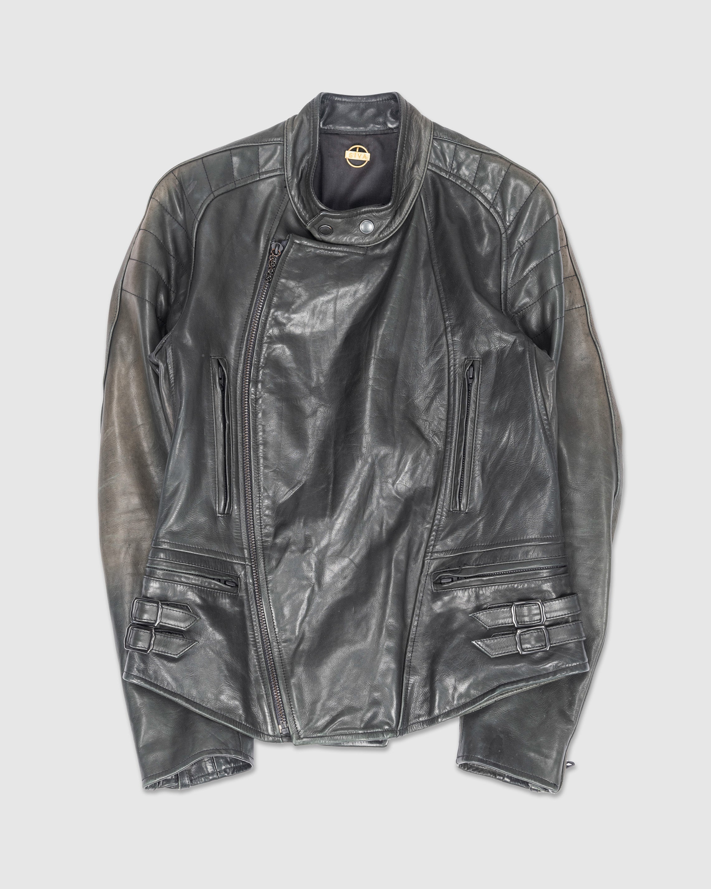 2008' ASYMMETRICAL ZIP LEATHER JACKET