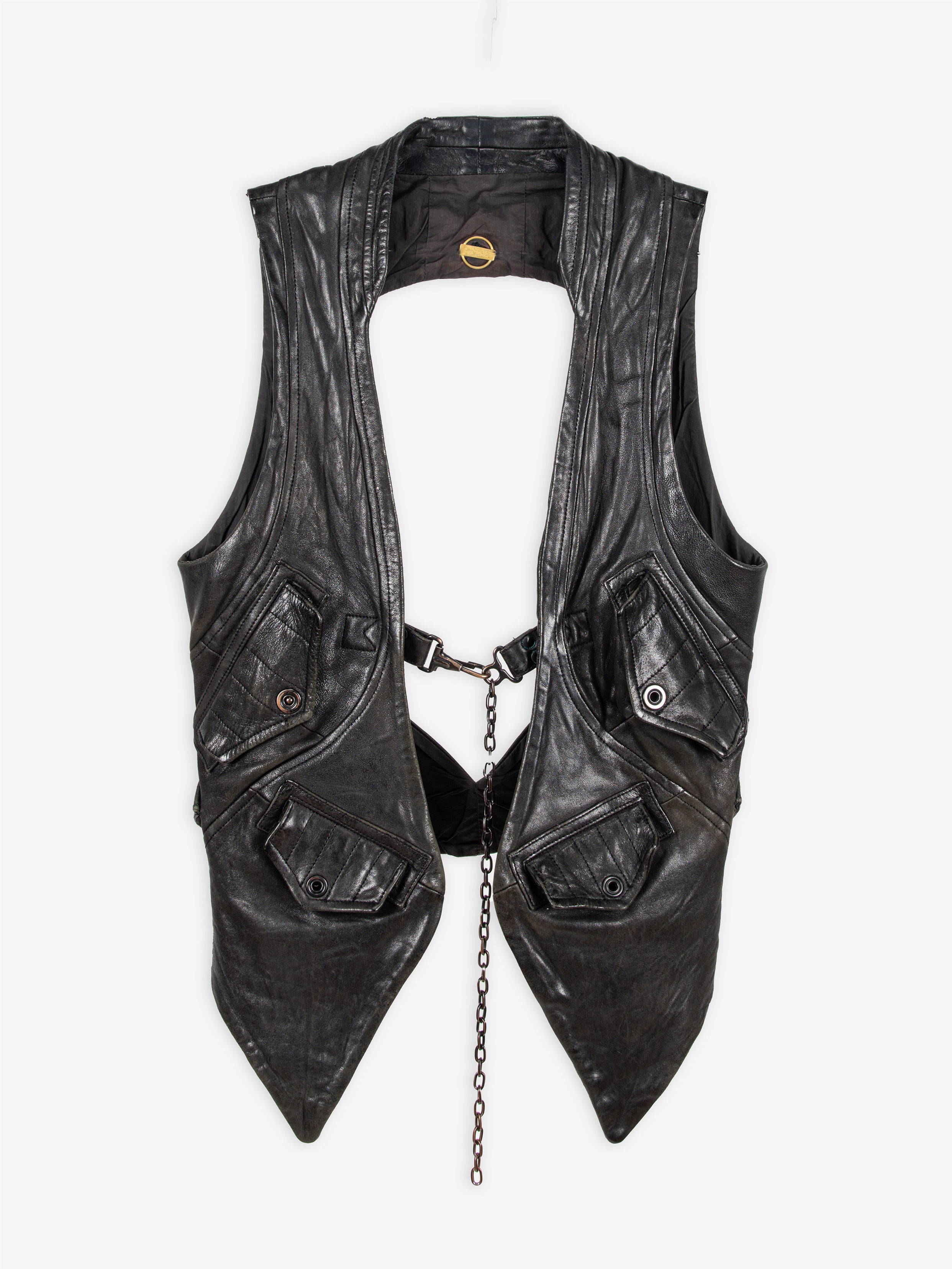 CARGO LEATHER VEST