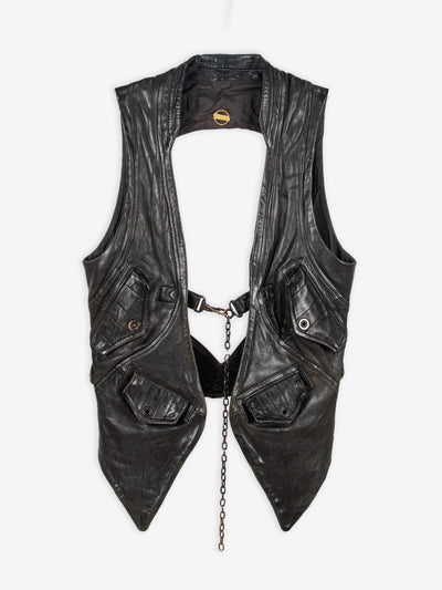 CARGO LEATHER VEST