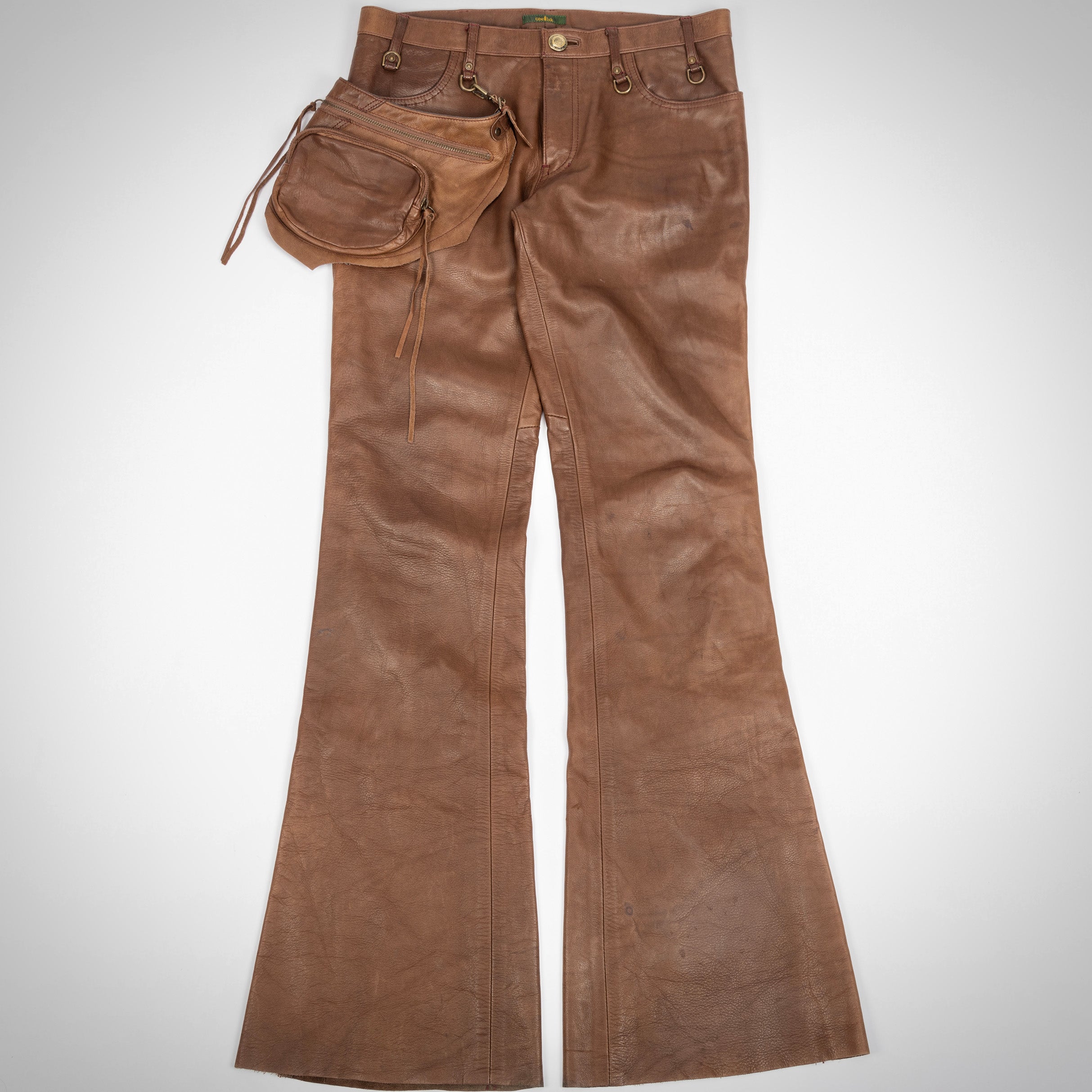 OBELISK:FLARED LEATHER PANTS