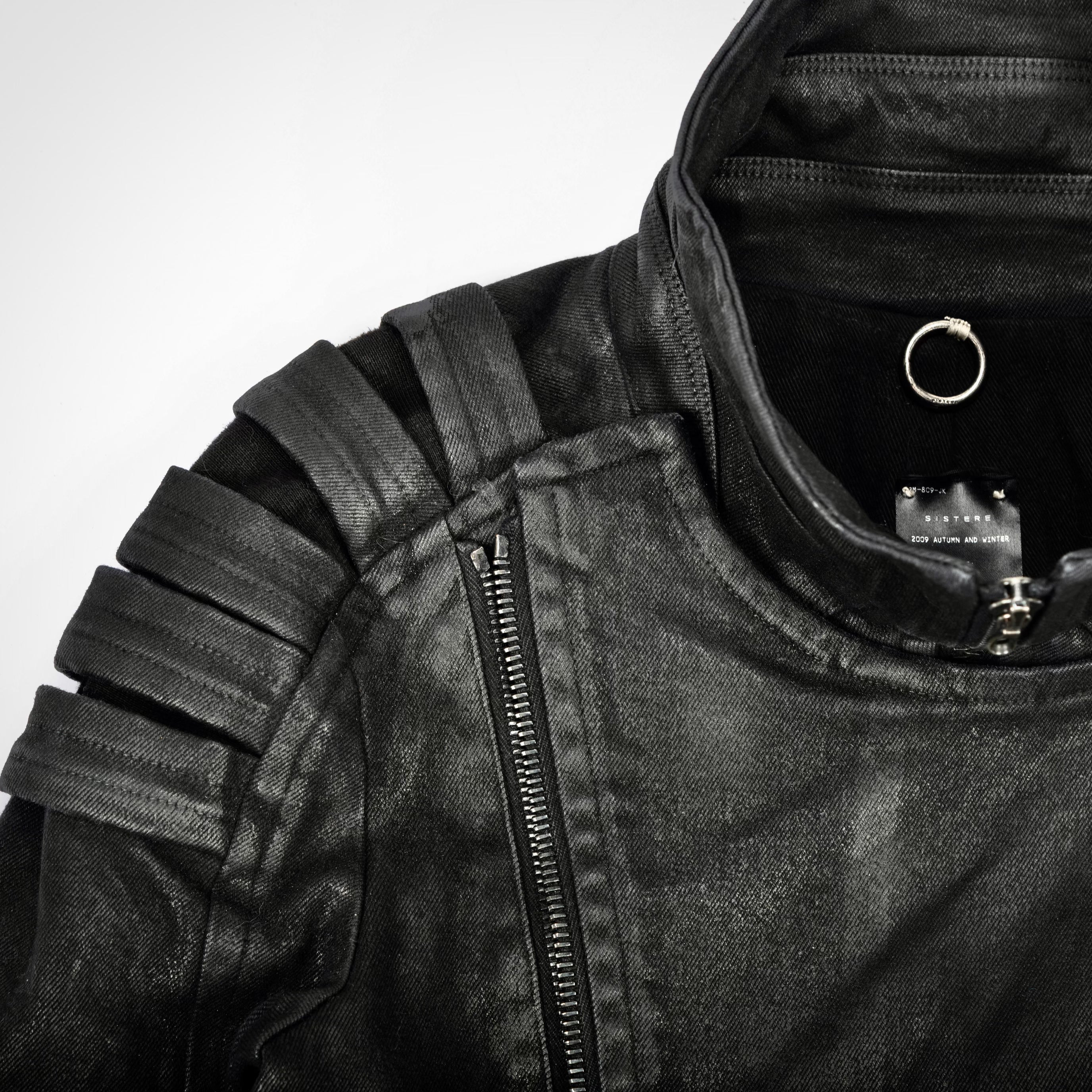 SISTERE:AW09 "APOSTLE" HEAVY WAXED DENIM BIKER JACKET