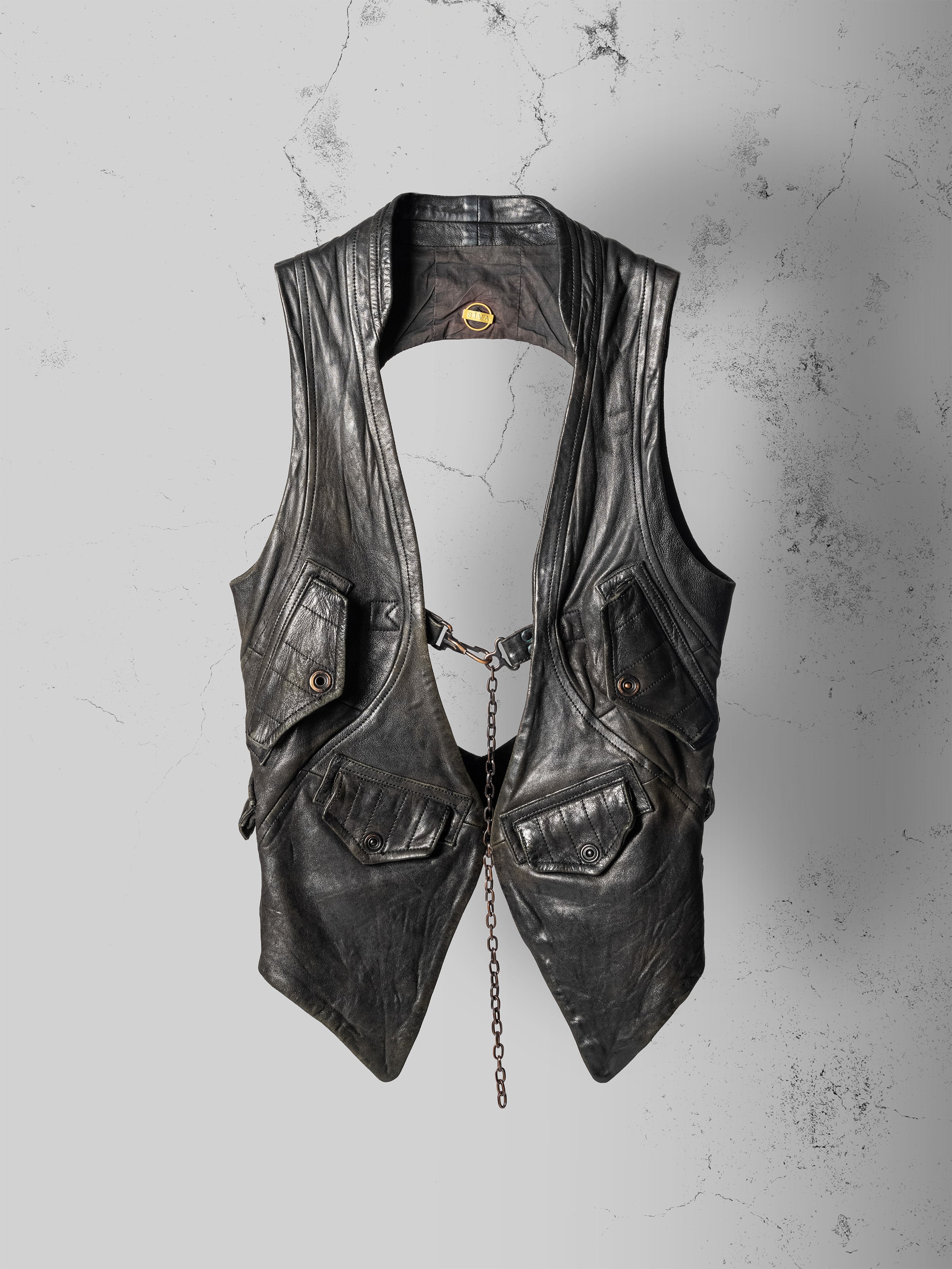 CARGO LEATHER VEST