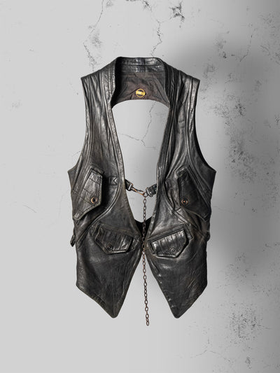 CARGO LEATHER VEST