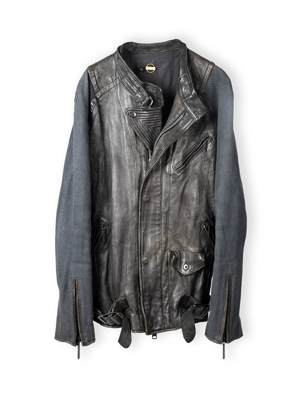 Hybrid leather jacket
